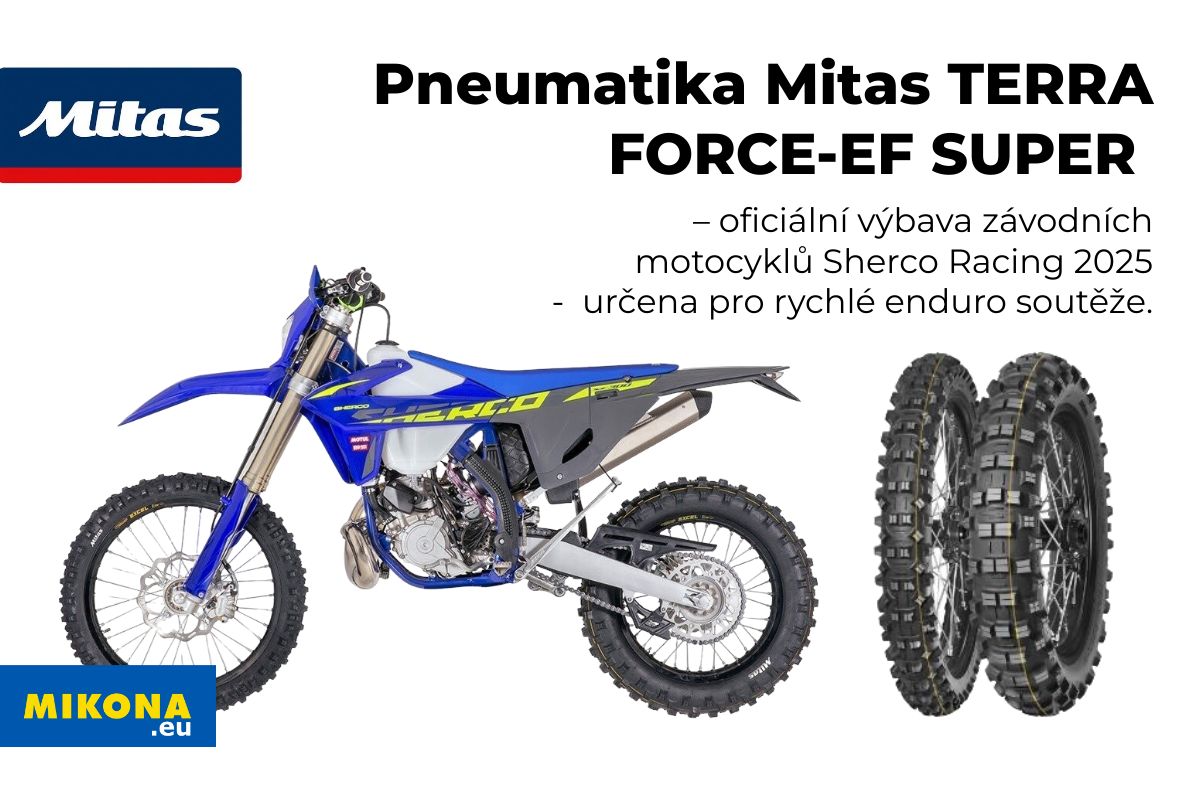 Enduro pneu Mitas TERRA FORCE-EF nabízí vysoký výkon, trakci a stabilitu. 